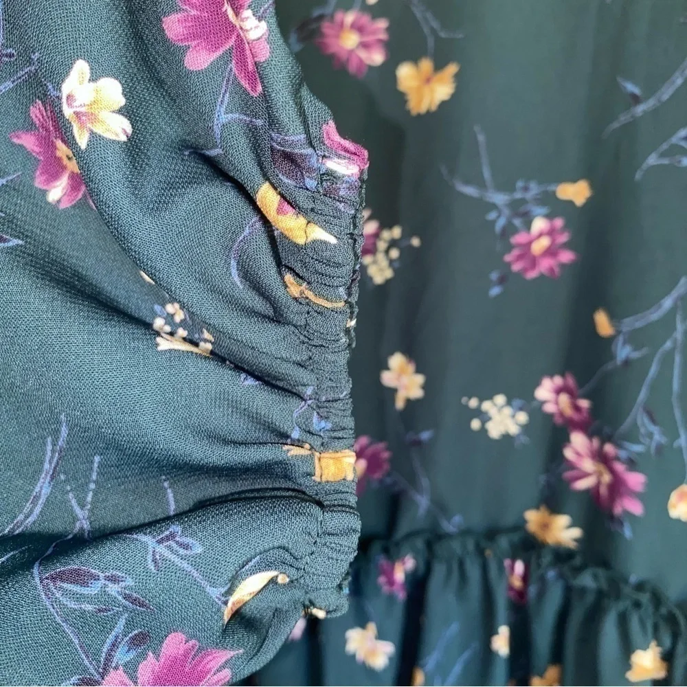 Carole Christian Hunter Green Floral Short Dress